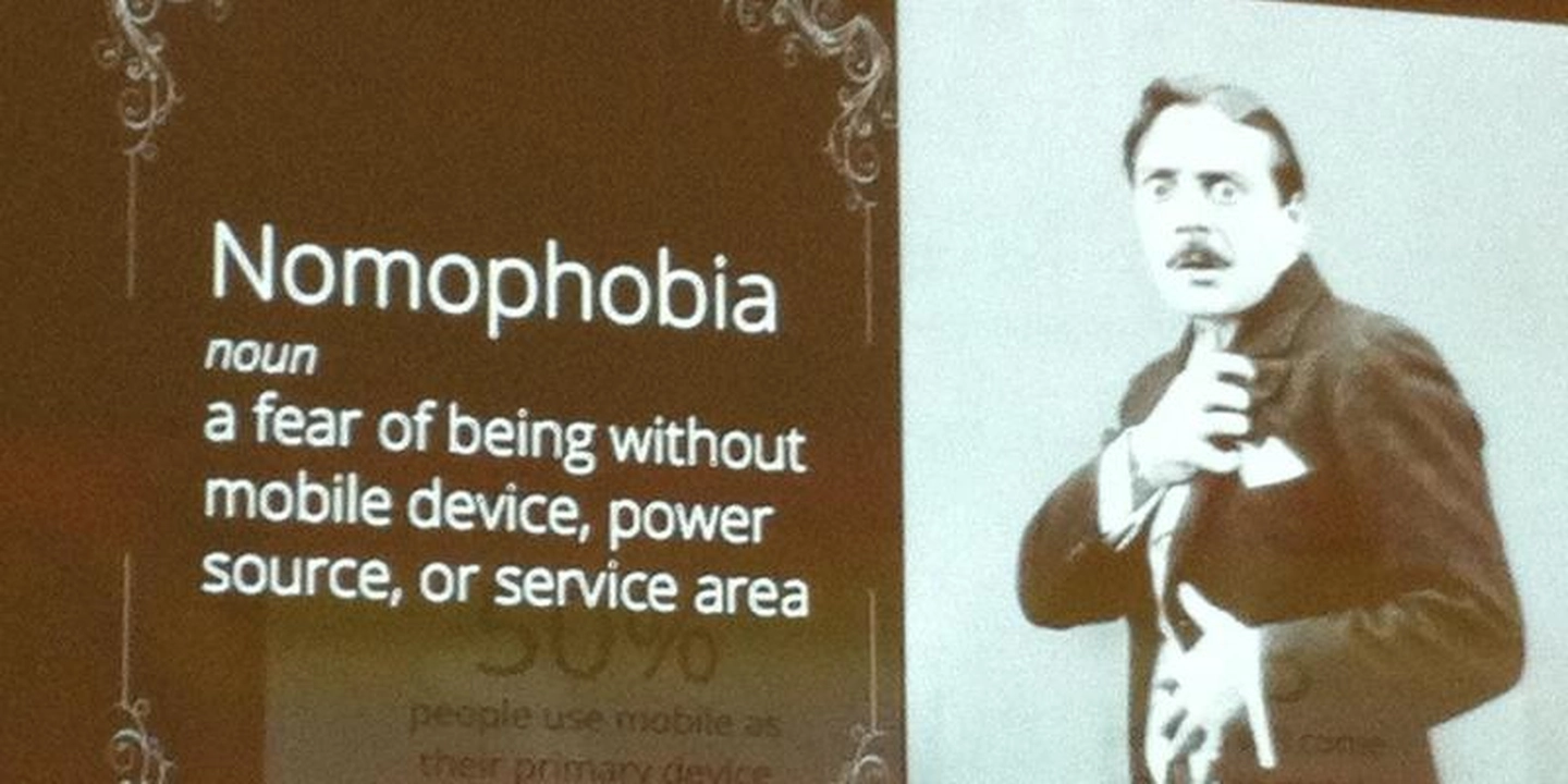 No-mobile-phone-phobia = Nomophobia